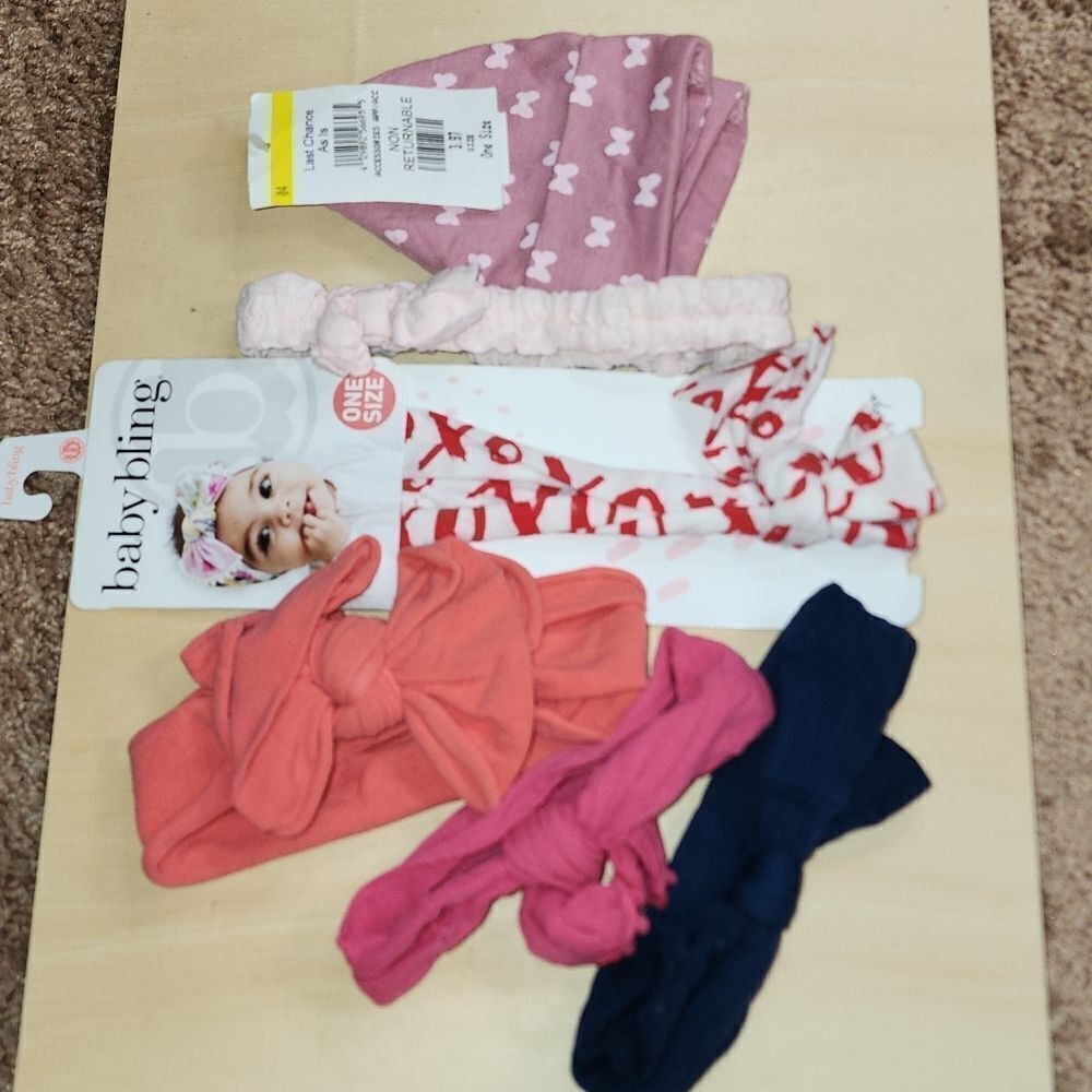 🔥🔥Baby Girls Hat + 5 Hair/Head Bands NWT And NWOT